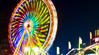 Johannisfest Mainz: Riesenrad beim Feuerwerk Rhein in Flammen